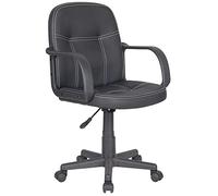 Lullostore Poltrona ufficio a gas Mod.1431 – braccioli, girevole, regolabile, ruote PVC Nero