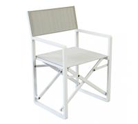 Sedia poltrona regista chiudibile salvaspazio in alluminio e textilene ideale per esterni e campeggio Plus