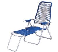 Sedia poltrona sdraio mod cordonata colore blu in metallo schienale regolabile