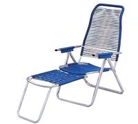 Sedia Poltrona Sdraio MOD cordonata Colore Blu in Metallo Schienale Regolabile