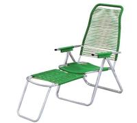 Sedia poltrona sdraio mod cordonata colore verde metallo schienale regolabile