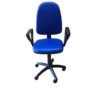 Sedia Poltrona Ufficio Operativa Girevole in Tessuto Sky / Simil Ecopelle Blu