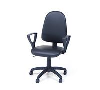 Sedia Poltrona Ufficio Operativa Girevole Casa Studio in Tessuto Sky Simil Ecopelle Nero