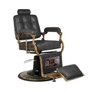 Sedia Poltrona Vintage BOSS da Barbiere per Salone Parrucchiere Nero Anticato