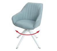 Sedia poltroncina girevole con braccioli elegante imbottita HWC-K27 tessuto verde menta
