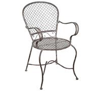 Sedia Poltroncina Poltrona con Braccioli Ferro Battuto 57x55x95 Giardino Esterno