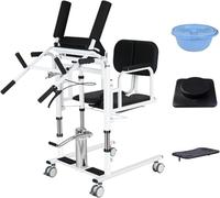 Sedia portatile per pazienti con altezza regolabile, schienale reclinabile e vasino per infermieristica anziana e aiuto per la mobilità sul comodino