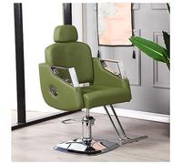 Sedia professionale idraulica da salone con schienale reclinabile, regolabile in altezza, girevole a 360 gradi, per parrucchieri, saloni di bellezza, studi di tatuaggi, verde