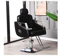 Sedia professionale idraulica da salone con schienale reclinabile, regolabile in altezza, girevole a 360 gradi, per parrucchieri, saloni di bellezza, studi di tatuaggi, nero
