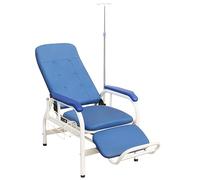 Sedia reclinabile con cestino portaoggetti laterale, telaio in acciaio resistente, per laboratori, cliniche e lobby aziendali