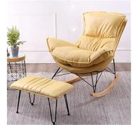 Sedia reclinabile con pouf - Sedia da salotto imbottita con base in legno - perfetta per rilassarsi