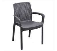 Sedia Regina con Braccioli effetto Rattan - Set 4 Sedie - Arredo Esterno