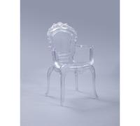 SEDIA REGINA IN POLICARBONATO TRASPARENTE MODELLO EPOQUE CON BRACCIOLI