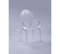 Sedia Regina in policarbonato Trasparente Modello Epoque con braccioli (Trasparente)