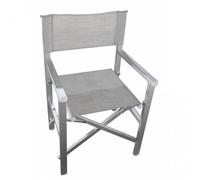 Sedia Regista in Alluminio e Textilene cm 55x46x45/88 h Grigio VivaGarden