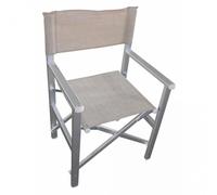 Sedia Regista in Alluminio e Textilene cm 55x46x45/88 h Tortora VivaGarden