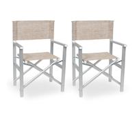 Sedia Regista Ketty alluminio seduta e schienale in textilene marrone chiaro x 2