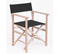 Sedia Regista Pieghevole da Giardino 55x57xh85 cm in Legno Faggio Massello Nero