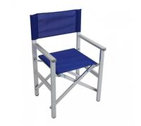Sedia Regista Stromboli in Alluminio e Textilene cm 55x46x45/88 h Blu VivaGarden