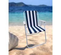 Sedia Relax Da Mare Spiaggina A Righe In Acciaio Pieghevole Da Campeggio