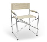 Sedia relax pieghevole Regista in alluminio con rivestimento in textilene beige
