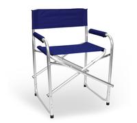 Sedia relax pieghevole Regista in alluminio con rivestimento in textilene blu