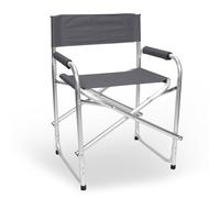 Sedia relax pieghevole Regista in alluminio con rivestimento in textilene grigio