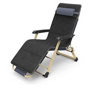 Sedia relax reclinabile multiposizione, imbottita, pieghevole, per giardino, esterni, patio, piscina e campeggio, comoda sdraio (nero)