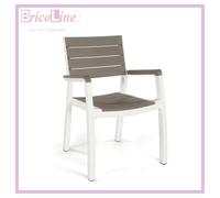 SEDIA RESINA HARMONY CON BRACCIOLI BIANCO/TORTORA KETER