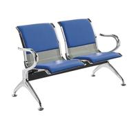 Sedia Sala D'attesa, Sedie Ufficio Ospiti, Sedia per Ospiti per la Reception in PU a 2 Posti con Braccioli e Schienale, per Saloni, Aeroporti, Ospedali, Banche(Blue)
