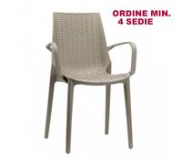 SEDIA SCAB LUCREZIA CON BRACCIOLI TORTORA BAR LOCALE PIZZERIA GIARDINO