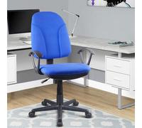 Sedia Scrivania con Ruote Girevole Poltrona Ufficio Tessuto Traspirante Blu