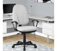 Sedia Scrivania con Ruote Girevole Poltrona Ufficio Tessuto Traspirante Grigio