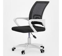 Sedia Scrivania con Supporto Lombare, Poltrona Ufficio in Rete Traspirante, Design con Braccioli Estesi, Cuscino Più Spesso, Telaio Stabile, per Ufficio(Black)