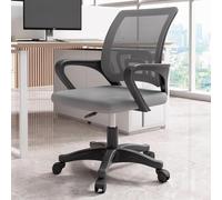 Sedia Scrivania con Supporto Lombare, Poltrona Ufficio in Rete Traspirante, Design con Braccioli Estesi, Cuscino Più Spesso, Telaio Stabile, per Ufficio(White)