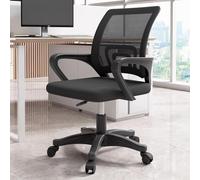 Sedia Scrivania con Supporto Lombare, Poltrona Ufficio in Rete Traspirante, Design con Braccioli Estesi, Cuscino Più Spesso, Telaio Stabile, per Ufficio(Gray)
