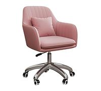 Sedia scrivania girevole altezza sedia da compito del computer domestico regolabile, sedia da scrivania sedia da tavolo da velluto, manicure a 360 ° sgabelli rotolanti girevoli rosa chiaro per sedia