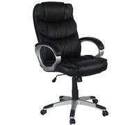 Sedia scrivania girevole in ecopelle Poltrona direzionale ufficio nera ruote