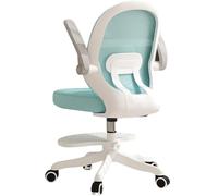 Sedia Scrivania Sedia Girevole con Braccioli Ribaltabili, con poggiapiedi Altezza Regolabile Senza Poggiatesta con 360°Ruote GirevolSedile Imbottito, for Studio Camera(Blue)