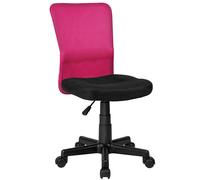 BAKAJI Sedia Scrivania Ufficio Cameretta Girevole in Tessuto Rete Altezza Regolabile con Ruote (Nero Fuxia)