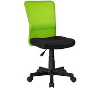 BAKAJI Sedia Scrivania Ufficio Cameretta Girevole in Tessuto Rete Altezza Regolabile con Ruote (Nero Verde)