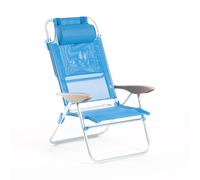 Sedia Sdraio con Braccioli Pieghevole 66x59x77 cm in Alluminio Malibù S Azzurro