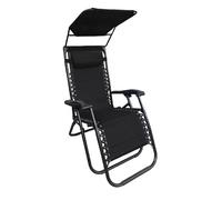 SEDIA SDRAIO CON PARASOLE IN TEXTILENE RECLINABILE PIEGHEVOLE CON POGGIATESTA 48