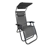 SEDIA SDRAIO CON PARASOLE IN TEXTILENE RECLINABILE PIEGHEVOLE CON POGGIATESTA 48