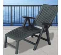 Sedia sdraio con poggiapiedi Lucrezia Relax cm 60x103x105 in plastica antracite