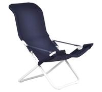 Sedia sdraio Fiam Fiesta telaio acciaio bianco con telo blu 127PEBSBL pieghevole