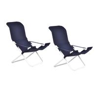Sedia sdraio fiam fiesta telaio acciaio bianco con telo in blu 127PE BSBL x 2