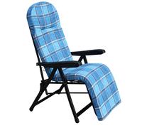 Sedia sdraio in acciaio con schienale e poggiapiedi regolabili Ancona