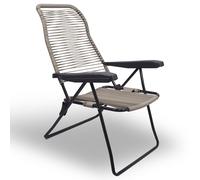 Sedia sdraio Lipari cordonata reclinabile in pvc grigio tortora