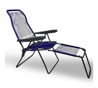 Sedia sdraio Lipari XL cordonata reclinabile in pvc blu salvaspazio pieghevole
